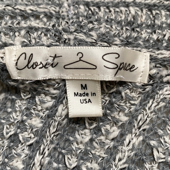 🎉HP🎉 Closet Space Hooded Open Cardigan 💗 Gray & White - Picture 13 of 14